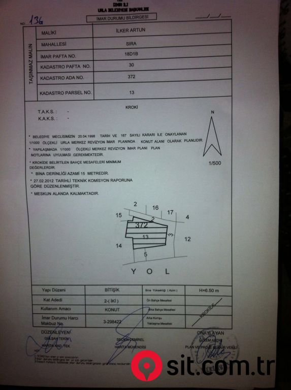 URLA MERKEZDE SIRA MAHALLESİNDE İMARLI ARSA