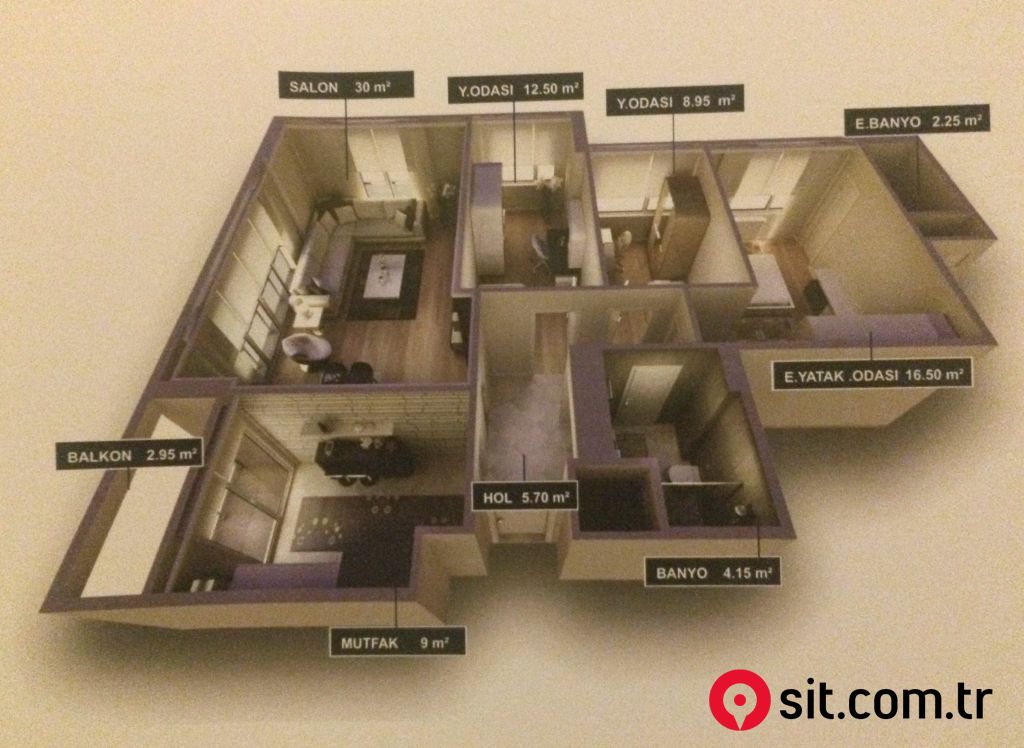 KOZYATAĞINDA GENİŞ 3+1  SİTE DE LÜKS SIFIR SATILIK DAİRE