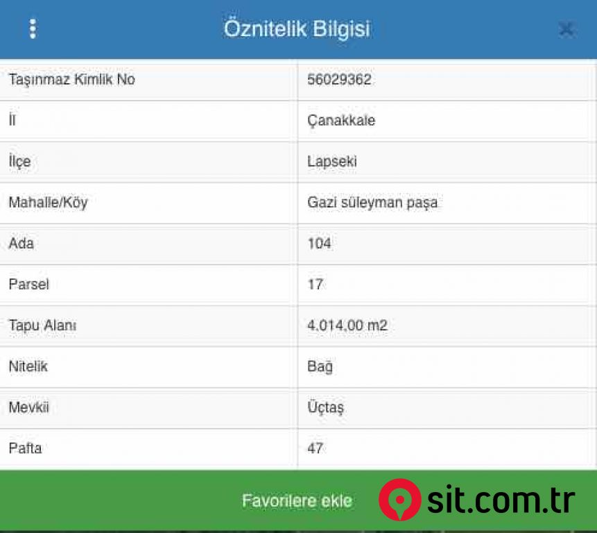 ÇANAKKALE LAPSEKİ GAZİSÜLEYMANPAŞA DENİZE YAKIN TARLA